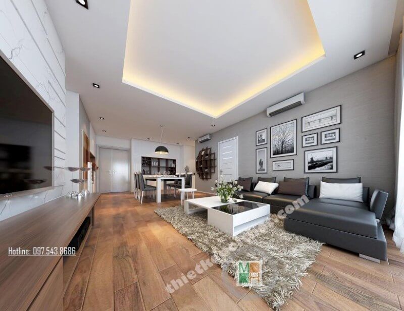 Mẫu thiết kế nội thất chung cư hiện đại Golden Palace đẹp