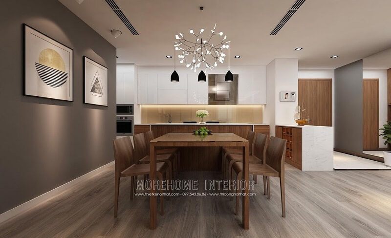 Mẫu bàn ghế ăn gỗ tự nhiên với kiểu dáng đơn giản nhưng không kém phần tinh tế