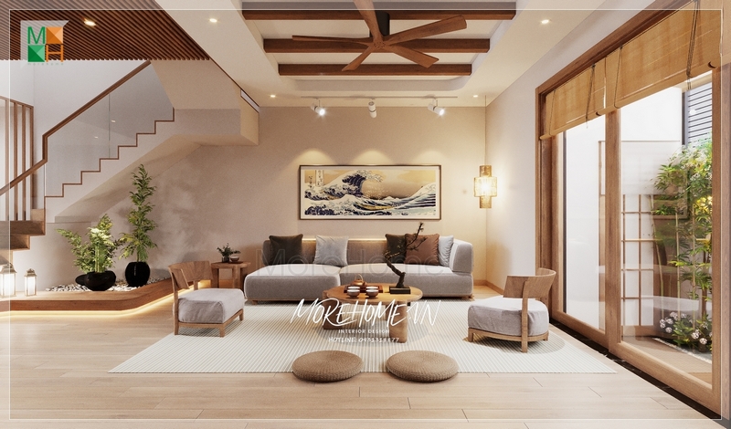 Tranh canvas treo tường hình chữ nhật khung gỗ phong cách Nhật giúp tạo ra một điểm nhấn, nét riêng biệt cho không gian.